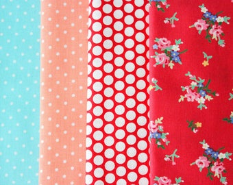 Fabric Bundle Precut 1/2 Yard Each Print 2 Yard Total - Multi