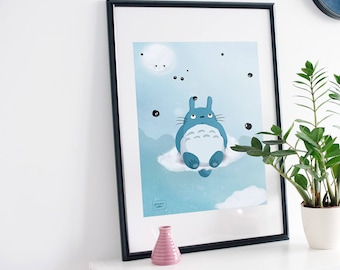 Totoro fanart - illustration print