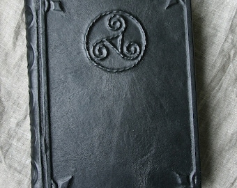Large leather-bound journal Triskele