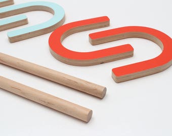 Horseshoe game set - red and blue