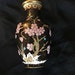 Vintage Chinese Black vase pink cherry blossoms enamel over brass Flower holder Cloisonne Chinoiserie gift idea housewarming