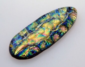 Dichroic Cabochon, Skinny Oval Cab, Large Cabochon, Jewelry Cabochon, 21 mm x 57 mm, Brilliant Cabochon, Jewelry CAB