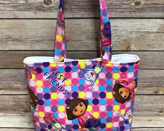 DORA THE EXPLORER Toddler Tote! Child's Purse. Dora. Boots. Toddler Bag. Girl's Bag. Unique Girl Gift. Travel Tote. Kid's Travel Bag. Tote.