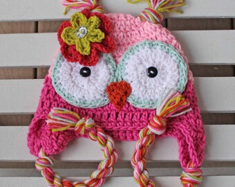 Girl Owl Hat, Owl Hat, Baby Owl Hat, Kids Hat, Children Hat, Purple Hat, Halloween Hat, Photo Prop