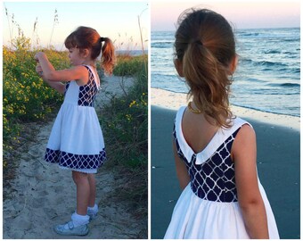 Dress with Sleeves and Peter Pan Collar - PDF Sewing Pattern - The Vivienne, party dress, flower girl dress, toddler dress, wedding, skater