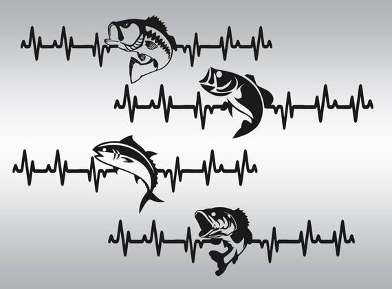 Download Fishing svg file Bass svg Heartbeat Fish svg Heartbeat svg