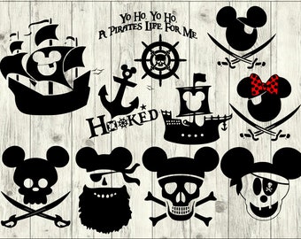 Mickey Pirate SVG Bundle, Disney SVG Bundle, Disney cut file, Disney clipart, svg files for silhouette, files for cricut, svg, dxf, eps