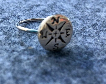 Sterling Silver Compass Ring