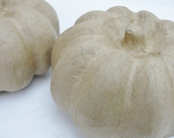 Paper mache pumpkins, fall pumpkins, diy pumpkins set of 2