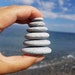 Sea Stones, Beach Pebbles, Flat Stones, Gray Pebbles, Small Stones, Smooth Pebbles, 6 psc, II-025