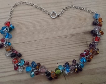Vintage colourful glass bead necklace