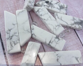 White Howlite Rectangle Pieced Jewelry Making & Beading Supplies
