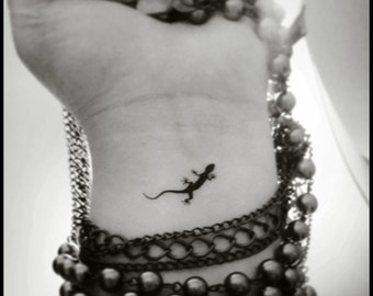 Gecko temporary tattoos set of 4 small tattoos fake tattoos tiny tattoos
