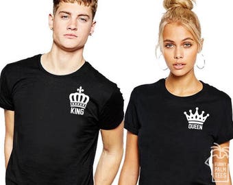 King and Queen shirts couple t shirt couple tees King Queen couple tshirts funny matching couple shirts wedding gift anniversary gift