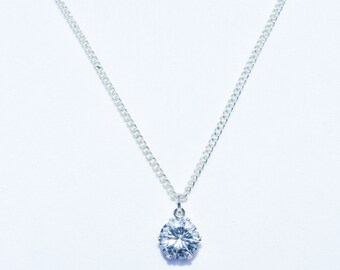 Zircon Crystal Pendant/Sterling Silver Chain