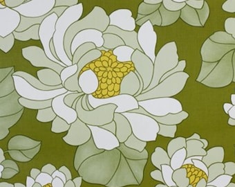 1970s Mod POP ART GREEN Floral Amber Vintage 60s 70s Wallpaper - Retro