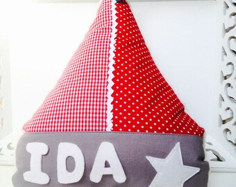 Name Pillow, sailing boat pillow