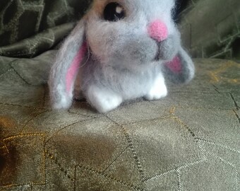 the soft toy rabbit felted