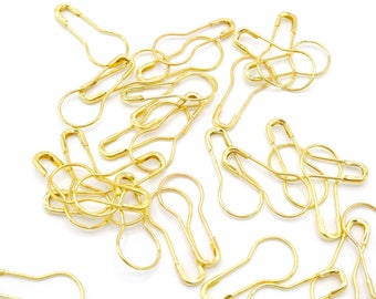 Gold Metal Bulb Safety Pin Locking Stitch Markers