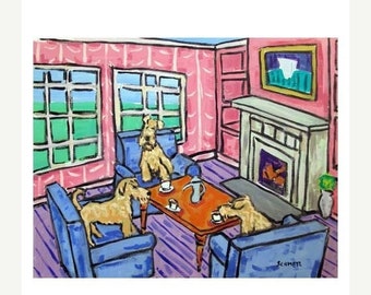 Irish Terrier Tea Party Dog Art Print