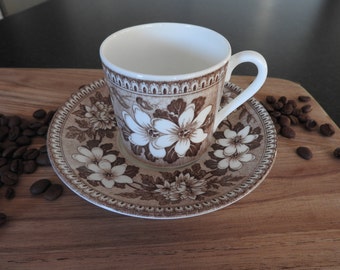 Old Gustavsberg/Sweden "Kunglig Slott"/ Royal Castle/ coffee cup and saucer/mid century modern
