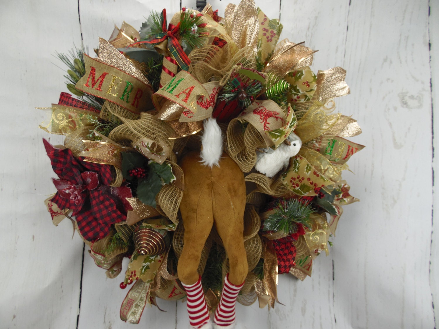 Rustic Christmas Wreath Deer Holiday Rustic Christmas Wreath Deer Holiday
