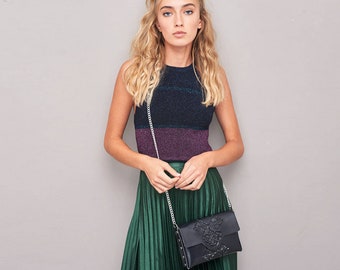 Crossbody clutch bag - black clutch purse - vegan clutch bag - black evening bag - vegan women purse - medusa clutch bag - clutch wallet