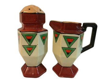 Art Deco Lusterware Muffineer / Pancake Set