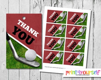 Golf Thank You Tags - Instant Download
