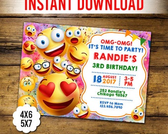 Emoji invitation | Etsy