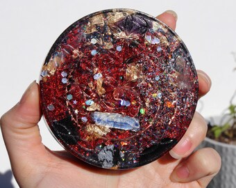 Orgonite® - Flower of Life - Charging Plate - Handmade - Orgone Generator® - Crystals - Gift - EMF Protection - Quartz - HoodXHippie