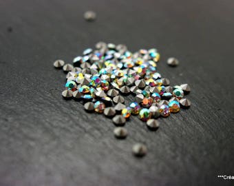Set of 100 pp 25 Aurora Borealis swarovski rhinestones