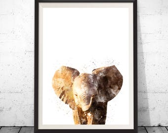 Elephant Print, Nursery Animal Print, Kids Room Decor, Safari Baby Shower, Kids Room Art Print, Boys Room, Safari Nursery Wall Art Decor