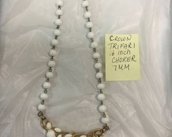 Vintage Crown Trifari Choker Necklace 16 inches 7mm