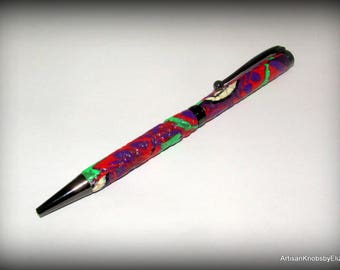 Pen, Ballpoint Pen, Handcrafted Pen, Unique Pen, Gift Pen, Polymer Clay Pen
