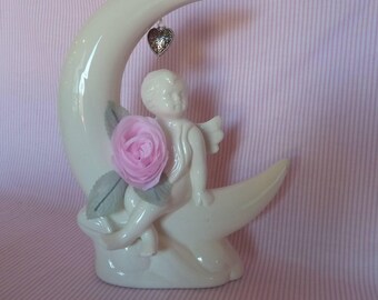 Valentine cupid large figurine, valentine decor,valentine's day, home decor