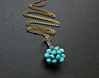 Turquoise necklace, turquoise jewelry, turquoise gold necklace, Sleeping Beauty turquoise necklace, gemstone necklace, petite gold necklace