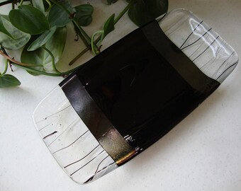 Fused Glass Dish - Tuxedo Collection