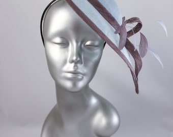 Hat bibi headdress of blue sky/grey ceremony