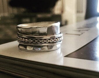 Spinner Ring, Meditation Ring, Worry Ring, Fidget Ring, Spinning Ring, Silver Spinning Ring, Anxiety Ring, Meditation Rings, Fidget Jewelry