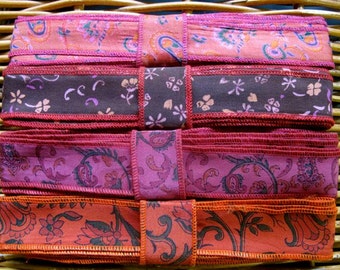 Recycled Silk Ribbon, Silk Trim, 4 colors, R35