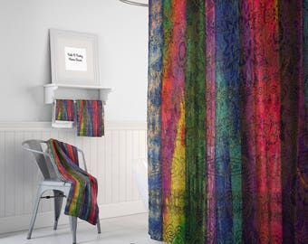 Boho Chic Shower Curtain " Gypsy Romance" Optional Bath Towels and Mat