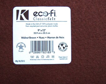 Felt - Walnut Brown - Kunin Eco Rainbow Classic Felt Made from Recycled Plastic Bottles Eco-Fi Eco Friendly Recycled Polyester