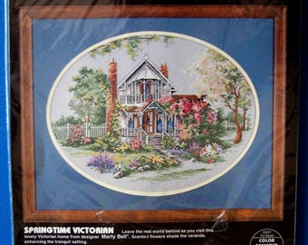 SPRINGTIME VICTORIAN Vintage Dimensions Cross Stitch Kit - Designer Marty Bell New in Package