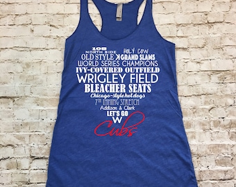 LOVE Chicago Cubs Women's Tank Top or Raglan Shirt, Personalized Favorite Things of the Chicago Cubs' Women's Tank Top and Raglan Shirt