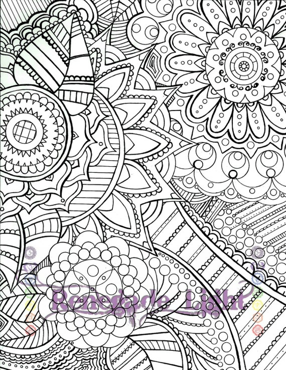 Zantagle meditation coloring page adult coloring page