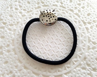 elastic 1pc hair silver sifter top hole to decorate or embroidery