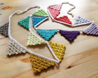 Crochet Pattern - Garland - Flags - Bunting - Pennants - PDF Pattern