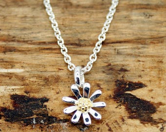 Sterling Silver Daisy Flower Pendant and Chain (RPP-2)