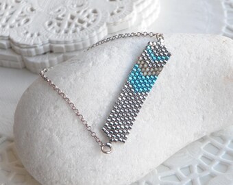 Thin silver bracelet, Turquoise silver bracelet, Small wrist bracelet, Dainty bracelet silver, Simple bracelets for women